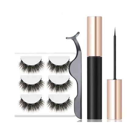 Lilhe Double Strength Magnetic Eyelashes, Eyeliner with Applicator Buy Online in Zimbabwe thedailysale.shop