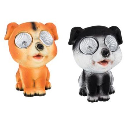 Decor Ornament Garden Solar Lights Dog Set of 2