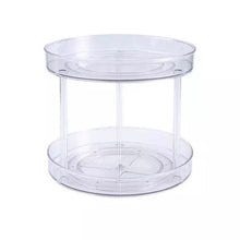 Load image into Gallery viewer, (JD-YM6417) Lazy Susan 2 Tier Round Turntable Organiser Clear Acrylic Large
