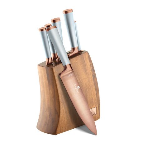 Berlinger Haus 7-Piece Titanium Coating Knife Set & Wood Stand - Moonlight Buy Online in Zimbabwe thedailysale.shop