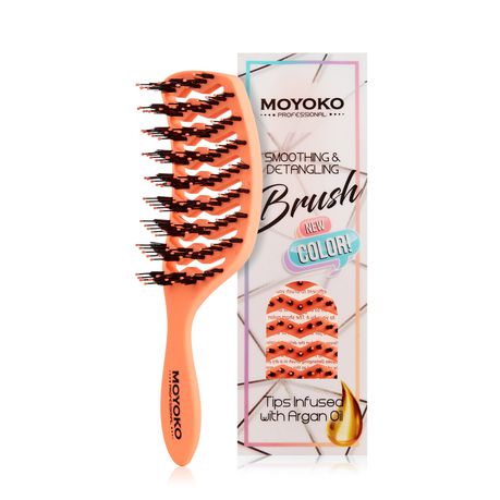 Moyoko Smoothing & Detangling Brush – Pastel Orange