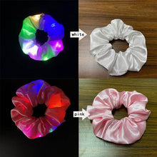 Load image into Gallery viewer, LED Silk Satin Scrunchies - Pack of 3(Black/White/Pink)
