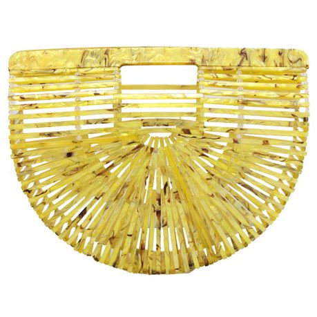 Blackcherry Yellow Shell Bamboo Saddle Bag Buy Online in Zimbabwe thedailysale.shop