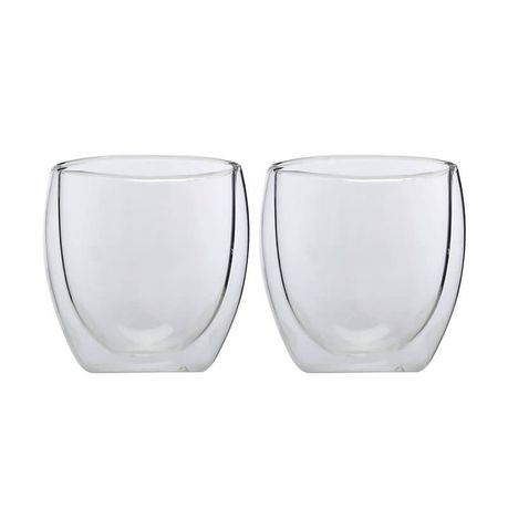 Soul Lifestyle 250ml Double Wall Glass Mug Set of 2