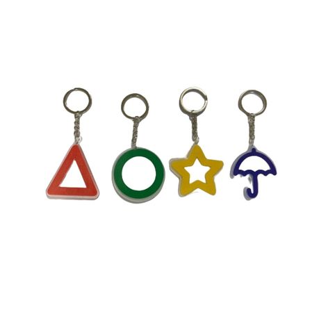 Squid Game Keyring- Dalgona Cookie- Star, Circle, Triangle, Umbrella