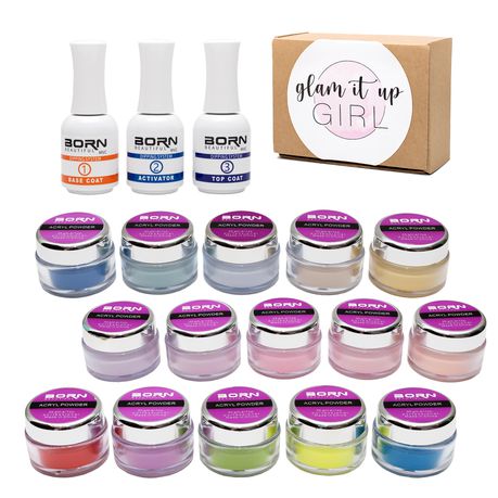 Base Coat, Activator,Top Coat, 15 Acrylic Dipping Colour Tubs - Salon Set Buy Online in Zimbabwe thedailysale.shop