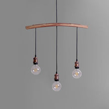 Load image into Gallery viewer, IWANA Wooden Barrel Tri-Pendant Ceiling Light
