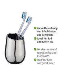 Load image into Gallery viewer, Wenko - Toothbrush Tumbler - Badi Range - Ceramic - Chrome
