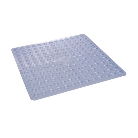 Non-Slip PVC Bathroom Bath/Shower Mat Polka Dot Texture Light Grey Square Buy Online in Zimbabwe thedailysale.shop