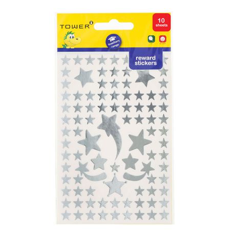 TOWER Fun Silver Stars Value Pack 950 Stickers