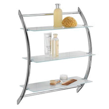 Load image into Gallery viewer, Wenko - 3-Shelf Wall Rack - Exclusive Vermont - Chrome &amp; Glass  57X71 X22
