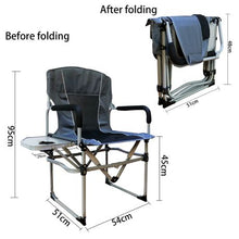 Load image into Gallery viewer, Portable Outdoor Camping Fishing Folding Director Chair with Side Table
