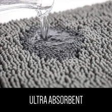 Load image into Gallery viewer, Chenille Microfibre Luxury Bathroom Bath Mat Lush Quick Dry Light Grey
