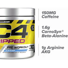 Load image into Gallery viewer, Cellucor C4 Ripped Pre-Workout Powder Icy Blue Razz -180g
