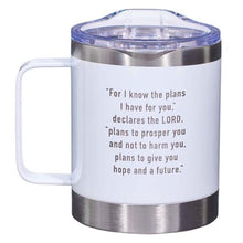 Load image into Gallery viewer, Hope And A Future Jeremiah 29-11, White - Stainless Steel Camp Style Mug
