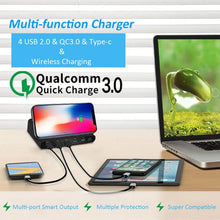 Load image into Gallery viewer, Multi-Port USB Quick 3.0 Fast Charger Station Qi Wireless Charger
