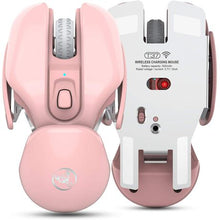 Load image into Gallery viewer, HXSJ T37 2.4GHz 1600dpi 3-modes Adjustable Wireless Mute Mouse Pink
