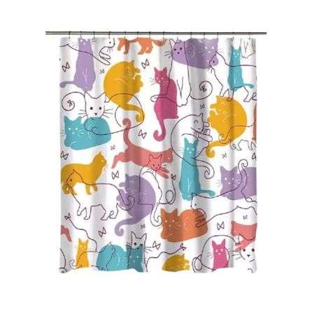 Shower Curtain Modern Custom Design - Cats