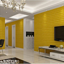 Load image into Gallery viewer, 10 Piece 3D Self-Adhesive Waterproof PE Foam Wallpaper Panel-YELLOW
