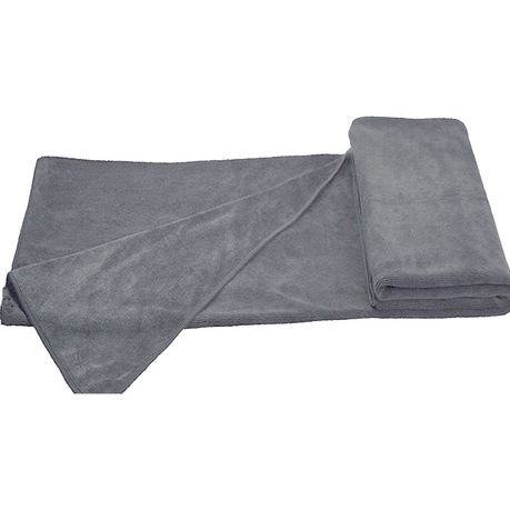 Terry Collection Cosy: Microfibre Towel: Large Bath Beach Gym Baby Grey Buy Online in Zimbabwe thedailysale.shop