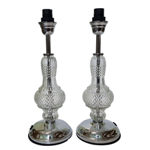 Load image into Gallery viewer, Litex Lamps Table Lamp with Shaped Glass Column Twinpack
