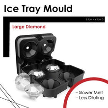 Load image into Gallery viewer, Kitchen Kult Large BPA Free Diamond Ice Tray Mould - 4 Slots
