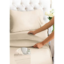 Load image into Gallery viewer, Wrinkle Resistant Egyptian Comfort Sheet Set 4 Piece Double: Cream Beige
