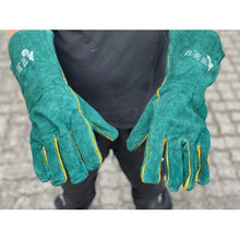 Load image into Gallery viewer, Leather Bokke inspired Braai Gloves - Welders Heat Resistant Gloves
