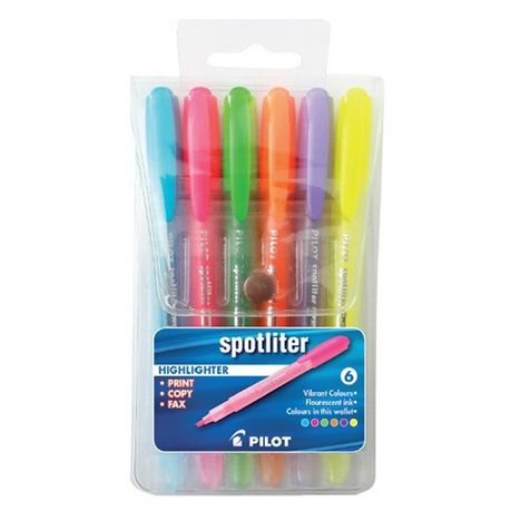 Pilot Spotliter Highlighters - Wallet of 6 Colours Buy Online in Zimbabwe thedailysale.shop